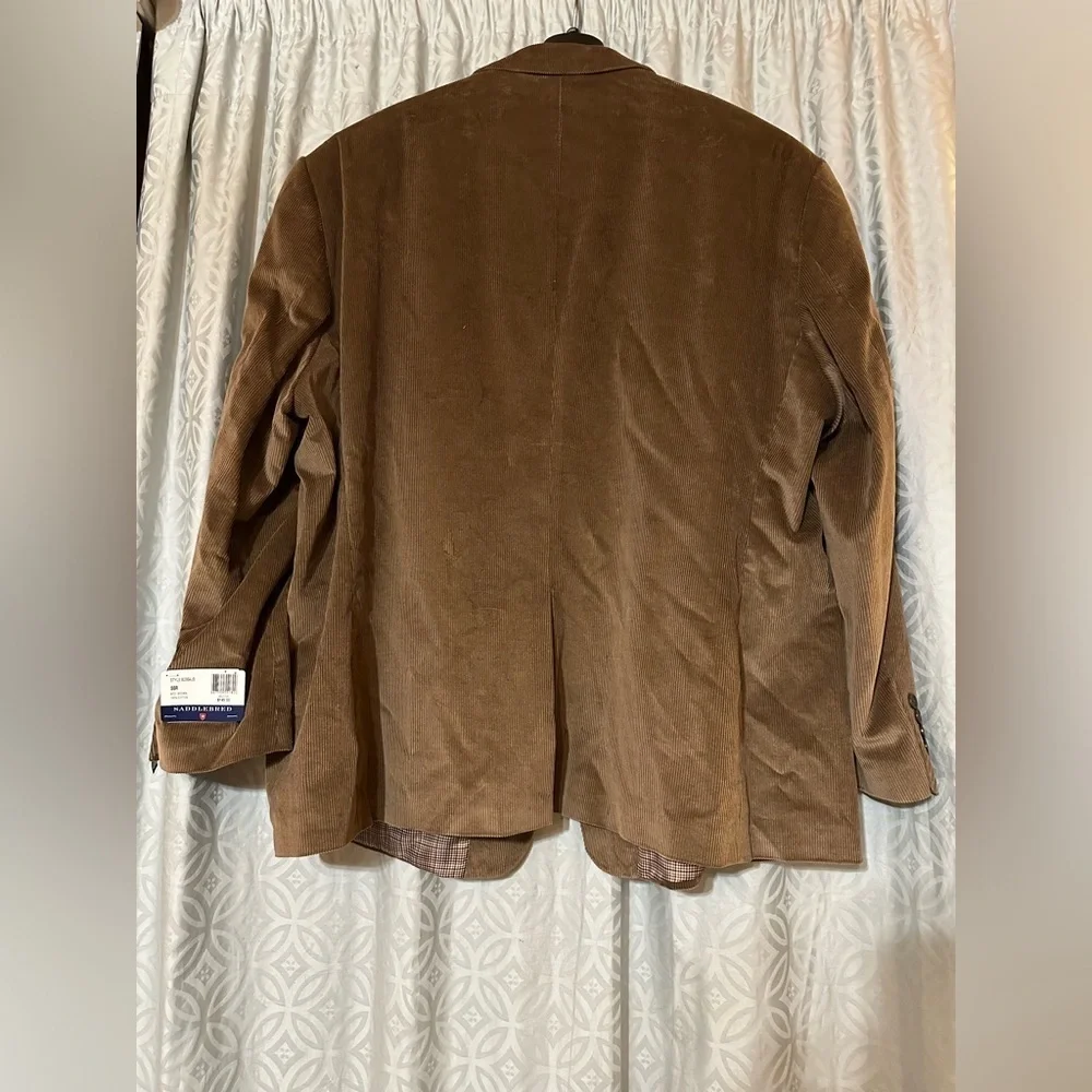 NWT Saddlebred Chocolate Brown Corduroy Sport Coat Blazer Men’s 56R B2994JB $145
